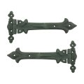 Renovators Supply Manufacturing Strap Hinge 9 In Black Wrought Iron Southern Charm Style Spear Tip Flush Mount Heavy Duty Gate 