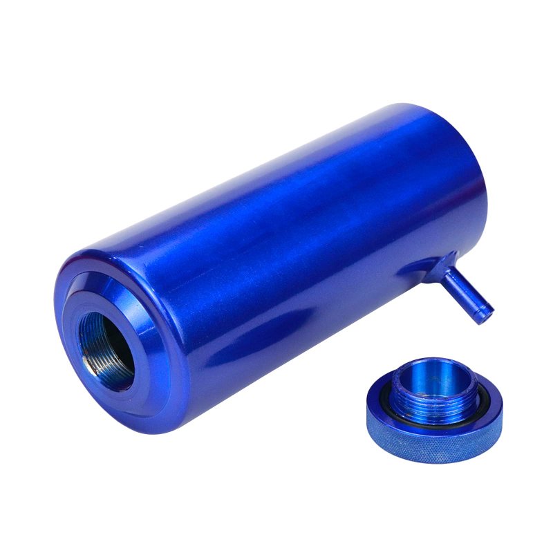 Automotive Radiator Coolant Overflow Tank Kit 800ml 28fl Oz Aluminum Billet Heatsink Oil Catch Reservoir Blue Cs203653