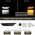 Vipmotoz Full Led Sequential Signal Front Side Marker Lights Parking Lamps Compatible With 2008-2020 Nissan Gt-r Chrome Housing
