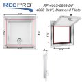 Recpro Rv Square Baggage Door Diamond Surface Plate Aluminum Construction One Keyed Lock  For Rvs Campers Trailers And More 8