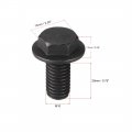 Uxcell M10x20mm Hex Flange Bolts Left Hand Thread 8 Grade Carbon Steel Black 2pcs