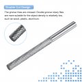 Uxcell Tungsten Carbide Rotary Files 1 4 6mm Shank Cutting Dia Double Cut Cylinder Grinding Cutter Tools For Wood Soft Metal