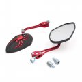 8mm 10mm Thread Dia Pattern Motorcycle Motorbike Rearview Mirror Red 