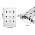 Baomain 3 Space 1 4 Pt Thread Mainfold Base Socket Work For 4v210 Pneumatic Solenoid Valve