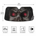 Oarencol Skull Red Eyes Black Car Windshield Sun Shade Foldable Uv Ray Visor Protector Sunshade To Keep Your Vehicle Cool 55 X