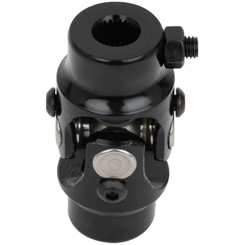 Black Universal Steering Shaft U-joint Coupler 9 16 -26 Spline 3 4 Round Single 83mm U Joint