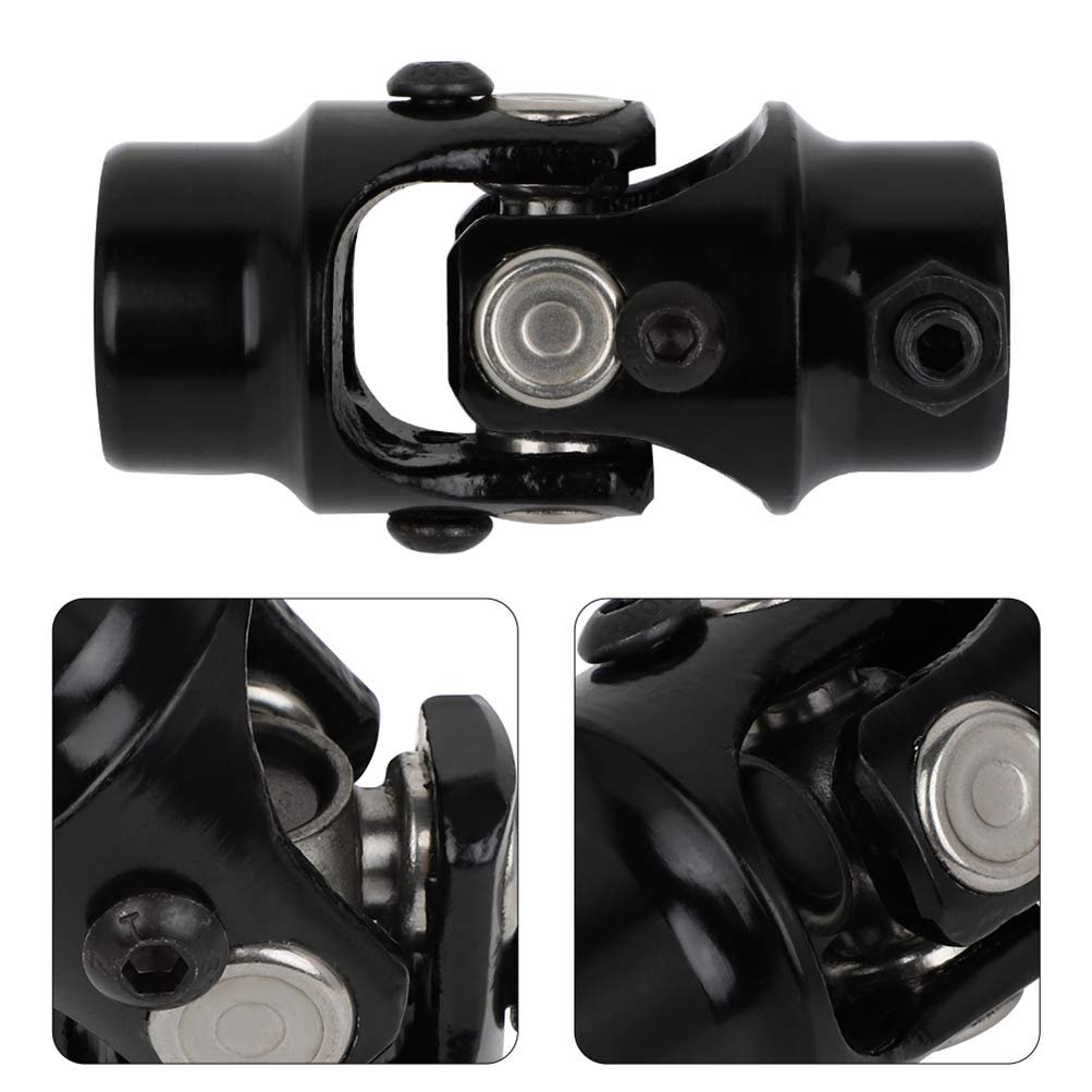 Black Universal Steering Shaft U-joint Coupler 9 16 -26 Spline 3 4 Round Single 83mm U Joint