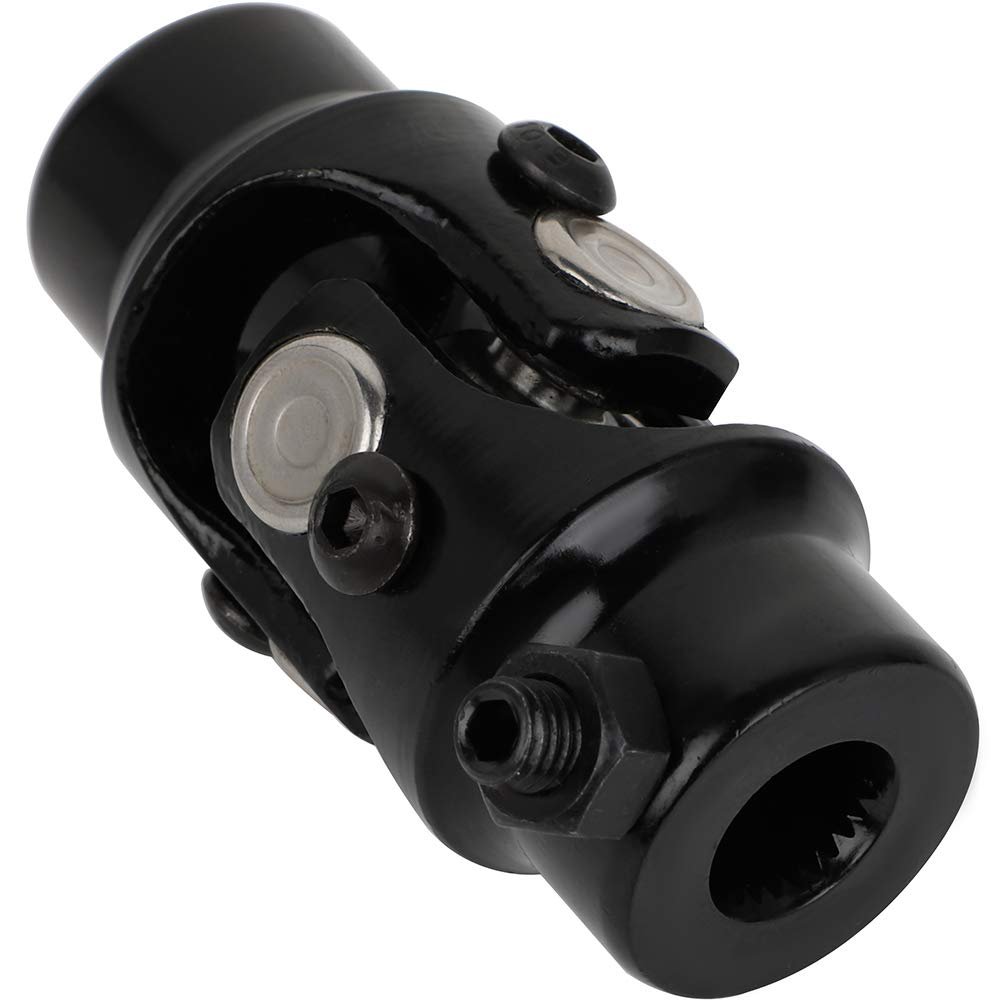 Black Universal Steering Shaft U-joint Coupler 9 16 -26 Spline 3 4 Round Single 83mm U Joint