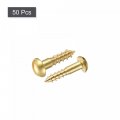 Uxcell Wood Screws M2 5 X 10mm Slotted Round Head Brass Self-tapping Screw 50 Pcs