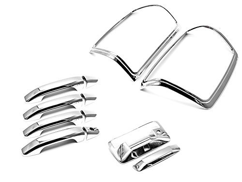 Sizver Chrome Handle Tailgate Taillight Covers For Chevy Silverado 1500 4 Door Model Only