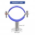Uxcell 2pcs Stainless Steel Pipe Supports Wall Mount Ceiling Bracket Adjustable Clamp Straps With Screws Fit For Dia 80-89mm
