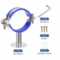 Uxcell 2pcs Stainless Steel Pipe Supports Wall Mount Ceiling Bracket Adjustable Clamp Straps With Screws Fit For Dia 80-89mm