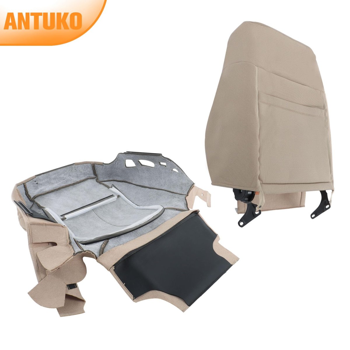 Cloth Seat Covers Tan 2pcs Front Driver Side Top And Bottom Lean Back Replacement For F150 2011 2012 2013 2014