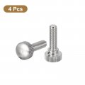Uxcell M5x16mm Knurled Thumb Screws 4pcs Brass Bolts With Shoulder Grip Knobs Fasteners Silver Tone