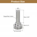 Uxcell M5x16mm Knurled Thumb Screws 4pcs Brass Bolts With Shoulder Grip Knobs Fasteners Silver Tone