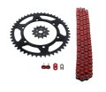 Kawasaki Kx250f Red Chain And Sprocket Kit 13 47 114l For 2004 2005 Models Steel Front Rear Sprockets With Non O Ring 