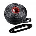Black Kit 92 X 1 2 Synthetic Uhmwpe Towing Winch Rope Line Cable 22 000lbs Anodized Finish Billet Aluminum 10 Mounting Hawse