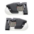 Interior Door Handle Pair For Mitsubishi Galant 2004 2012 Front Or Rear Driver And Passenger Side Silver Gray Plastic With Lock 