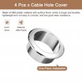 Uxcell 4pcs Cable Hole Cover 1-3 8 Inch 35mm Abs Office Desk Wire Cord Grommet Organizer For Desktop Silver