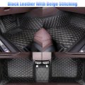 Floor Mats Liner For Cadillac Ct6 2016 2020 3 Piece Front Left Right Rear Set Black Microfiber Leather With Beige Stitching Xpe