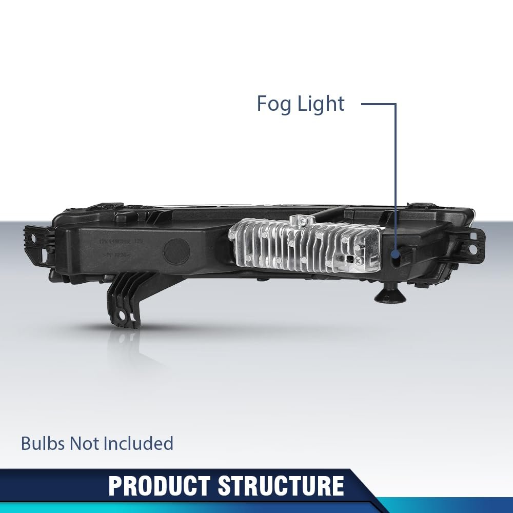 Front Fog Light Lamp Driver Left Side For Land Rover Range Sport 2018-2022 Fit 2018-2021 Lr142091 Lr098343 Clear Lens Black