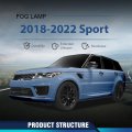 Front Fog Light Lamp Driver Left Side For Land Rover Range Sport 2018-2022 Fit 2018-2021 Lr142091 Lr098343 Clear Lens Black