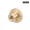 Uxcell Knurled Thumb Nuts 5pcs M5 X D16mm H10mm Brass Nut With Collar High Head Through Hole Adjusting For 3d Printer Parts