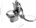 Mini Toilet Pendant Commode Funny Keychain 2 Pack Alloy Key Ring Fob For Car Handbag And Backpack Creative Gift Adults Kids