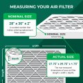 Filterbuy 28x30x2 Air Filter Merv 13 Optimal Defense 6-pack Pleated Hvac Ac Furnace Filters Replacement Actual Size 27 75 X 29