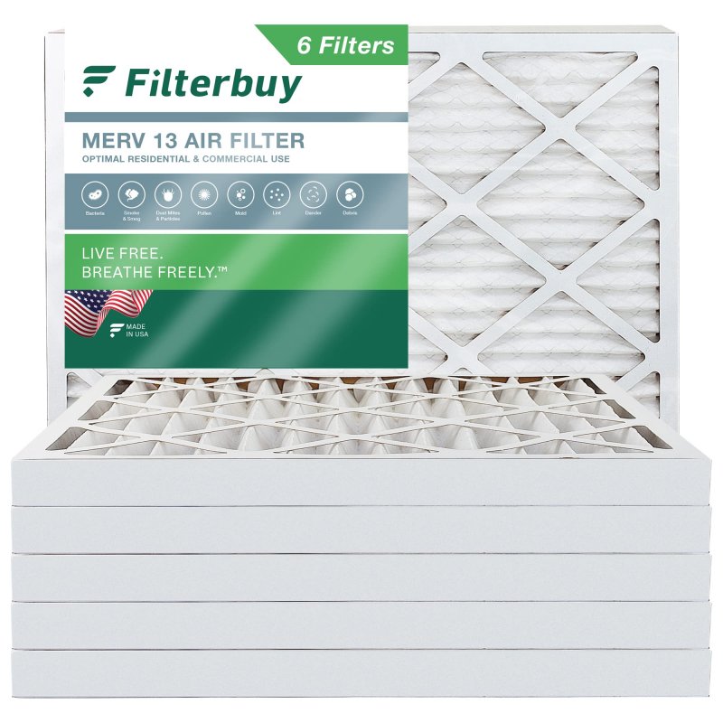Filterbuy 28x30x2 Air Filter Merv 13 Optimal Defense 6-pack Pleated Hvac Ac Furnace Filters Replacement Actual Size 27 75 X 29