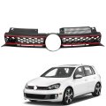 Front Bumper Automotive Grille Black With Red Line For 2010 2011 2012 2013 2014 Golf Vi Mk6 Wagen Model Mesh Style Plastic 