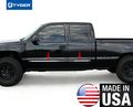 For 1999-2006 Chevy Silverado 4dr Extended Cab Rocker Panel Chrome Stainless Steel Body Side Moulding Molding Trim 1 5 Wide 4pc 