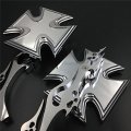 Smt-maltese Cross Emblem Chromed Running Acrylic Mirror Compatible With All Cruiser Bikes Royal Star Stratoliner Roadliner Road