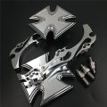 Smt-maltese Cross Emblem Chromed Running Acrylic Mirror Compatible With All Cruiser Bikes Royal Star Stratoliner Roadliner Road