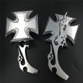 Smt-maltese Cross Emblem Chromed Running Acrylic Mirror Compatible With All Cruiser Bikes Royal Star Stratoliner Roadliner Road