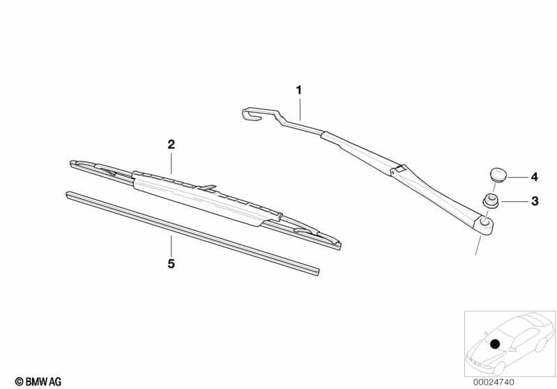 Bmw Z3 Genuine Front Windscreen Wiper Blades Set