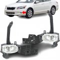 Wflnhb Fog Lights Replacement For 2008-2010 Honda Accord Sedan Pair Driver And Passenger Side Clear Lens Bumper Lamps Kit