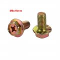 Uxcell 10pcs M8x16mm Yellow Zinc Plated 4 8 Grade Phillips Drive Serrated Flange Hex Head Bolt