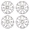 16 In Silver Gloss Hubcaps Universal Wheel Covers For Most Steel Wheels Set Of 4 Durable Abs Plastic Hub Caps 