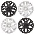 16 In Silver Gloss Hubcaps Universal Wheel Covers For Most Steel Wheels Set Of 4 Durable Abs Plastic Hub Caps