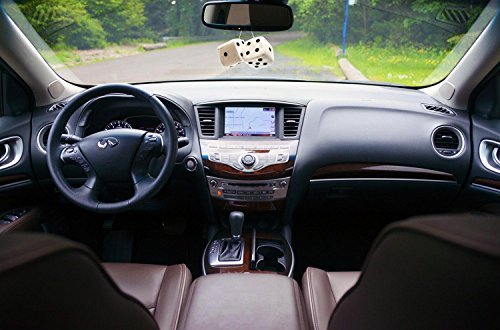 Zone Tech Pair Black And White Mirror Fuzzy Dice Plush Car