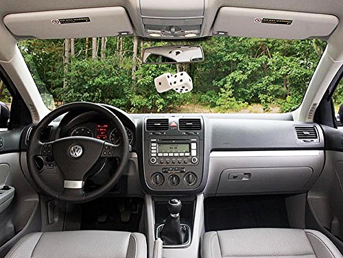 Zone Tech Pair Black And White Mirror Fuzzy Dice Plush Car