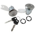Door Lock Cylinder With Keys Set F4tz-1522050-b For Ford F150 1997-2004 W O Deterrent And Keyless Entry Black Finish 