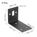 Adjustable L Corner Braces With Slot 4 Set 3 27 X1 81 X3 Right Angle Bracket Fastener For Furniture Mending Black