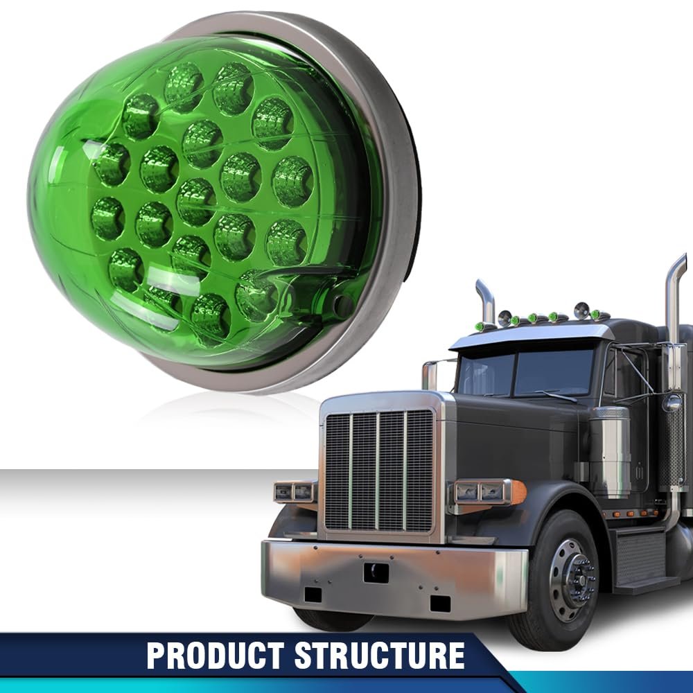 19 Led Dual Function Watermelon Lights Universal Turn Signal Side Marker W Stainless Steel Bezel Replacement For Kenworth
