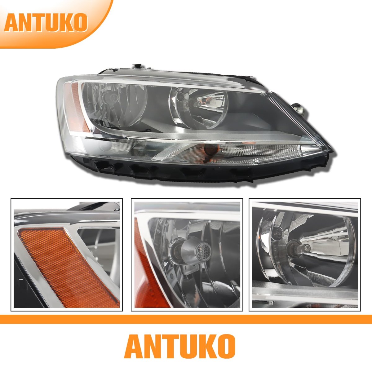 Halogen Headlight Assembly Passenger Side Replacement For J-etta 2011-2018
