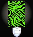 Lime Green Jagged Zebra Print Decorative Night Light 