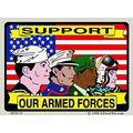 Support Our Armed Forces American Flag Sticker 2-3 4 X4 