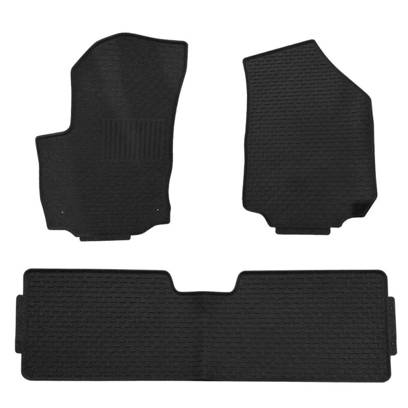 Freemotor802 For 2018-2023 Chevy Equinox Floor Mats Black Rubber All Weather Car Carpets 3-pc Set