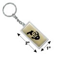 Graphics More Rectangle University Of Colorado Logo Secondary Keychain In Chrome Plated Metal